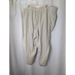 For Cynthia Pants Woman 3x 100% Linen Drop Crotch Cropped Cargo Pockets Straight